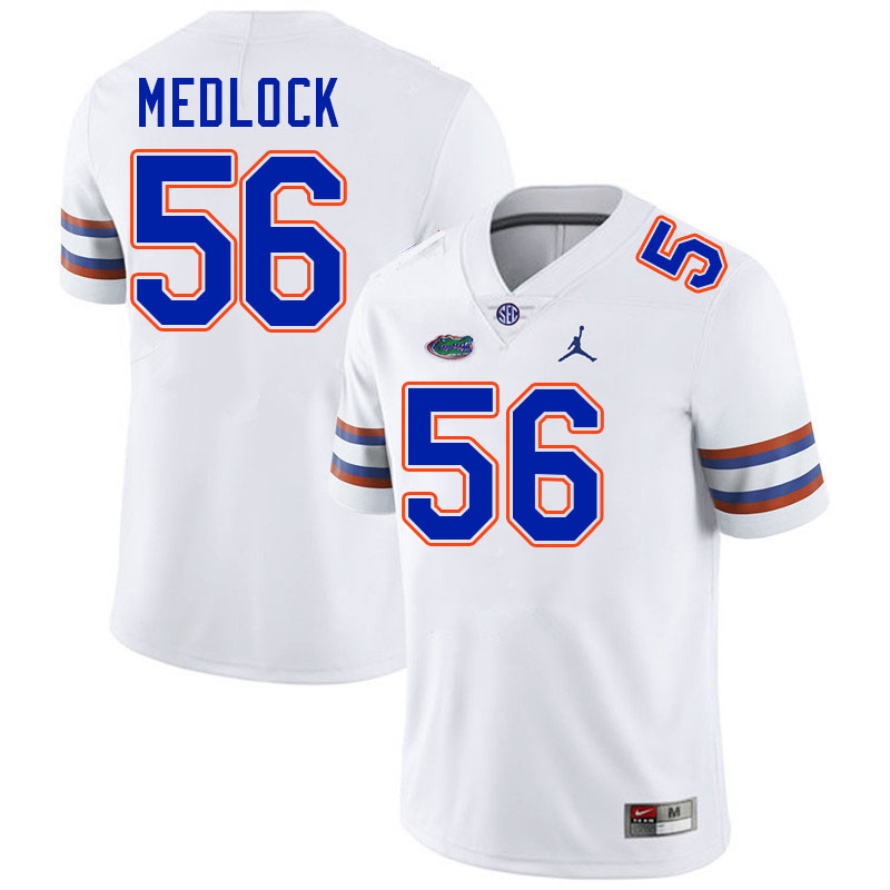 Florida Gators #56 Jahari Medlock College Football Jerseys Stitched-White